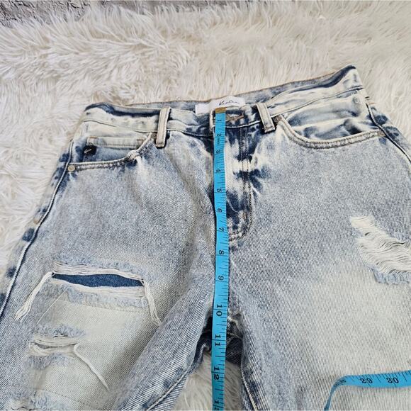 Kancan High Rise Straight Light Wash Distressed Jeans KC8667L Size 5/26 - Picture 11 of 13